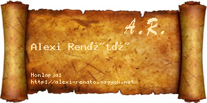 Alexi Renátó névjegykártya